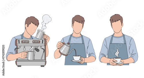 Crafting perfect coffee barista expertise showcased in this modern design, professional service here