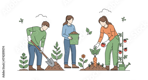 Community garden thrives with volunteers harvesting fresh vegetables for healthy eating initiatives