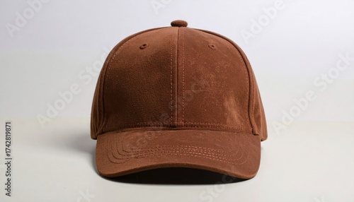 Brown Baseball Cap with Isolated, Studio Shot, and White Background.