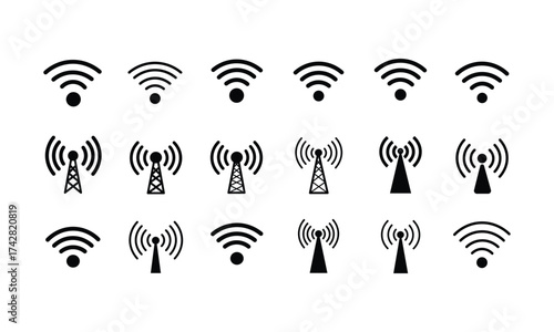 Reliable wifi signal icons illustrating connectivity options for digital network
