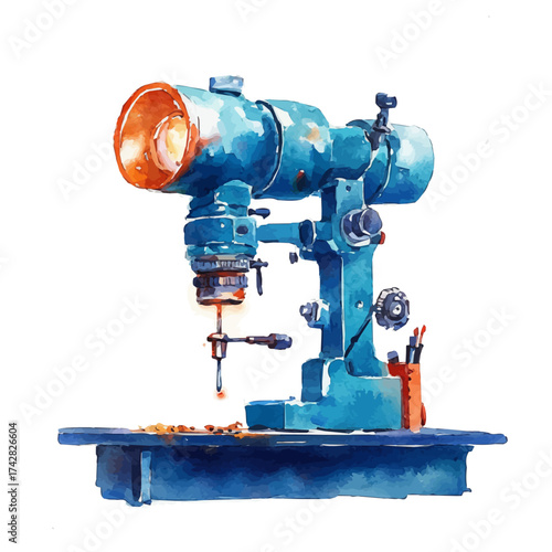 Soldering Iron, watercolor painting vector, isolated on a white background.