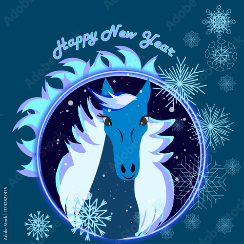 new year background with horse