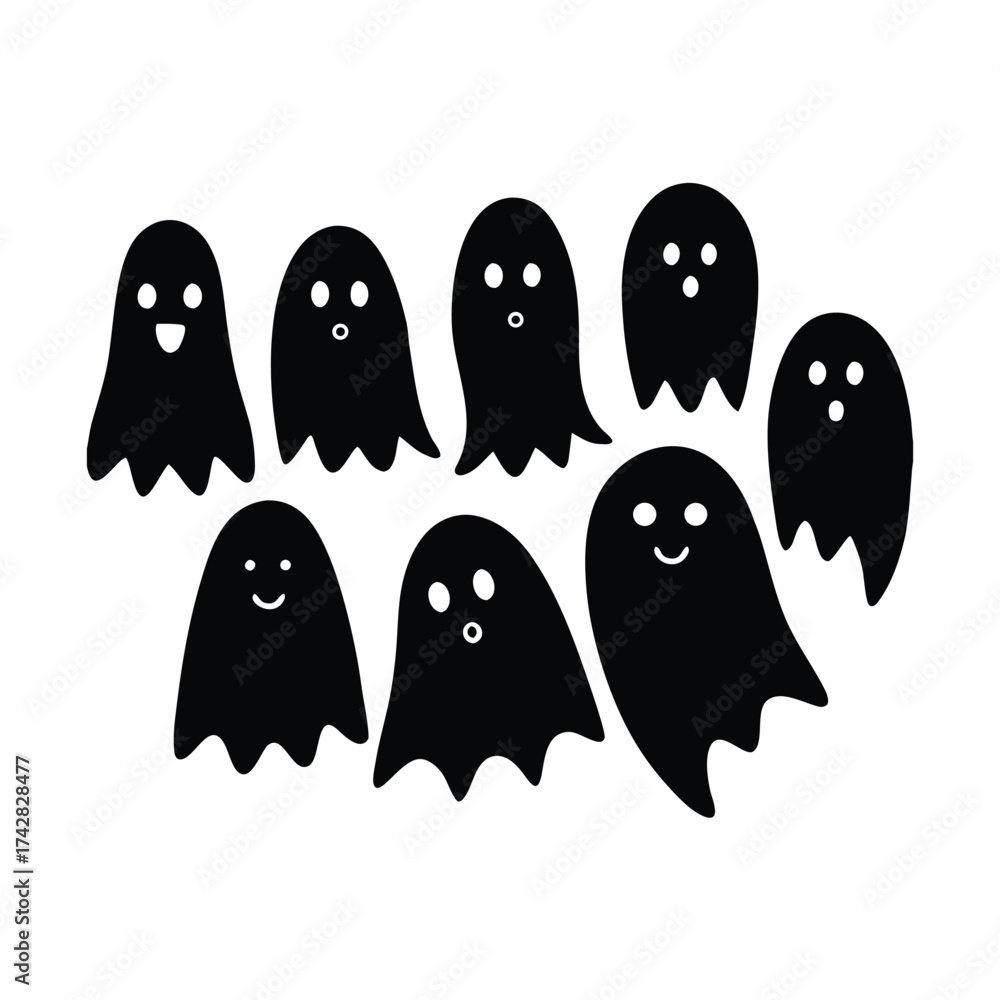 Obraz premium black and white cats vector