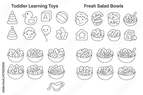 Toddler learning toys and fresh salad bowls comparison chart