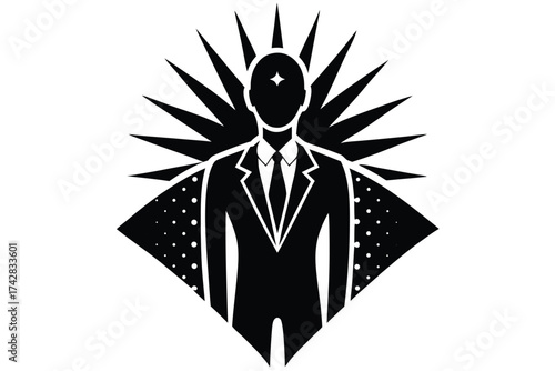 visionary person vector icon silhouette