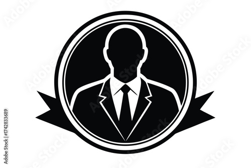 team leader vector icon silhouette