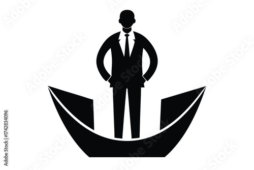 professional growth vector icon silhouette