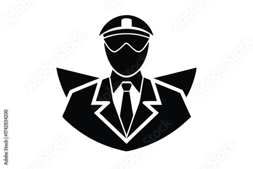 pilot vector icon silhouette