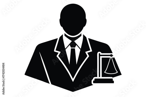 lawyer vector icon silhouette