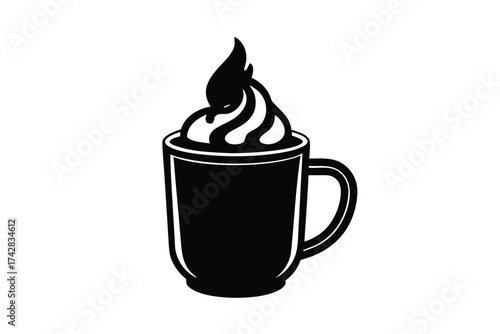 hot chocolate vector icon silhouette