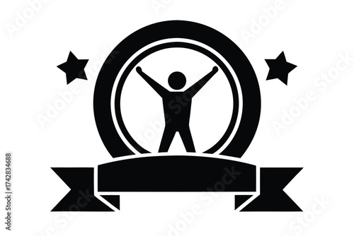 goal achievement vector icon silhouette