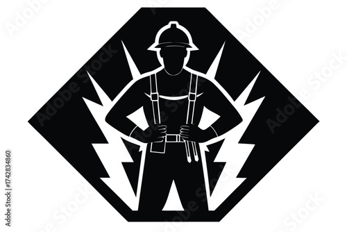 electrician vector con silhouette
