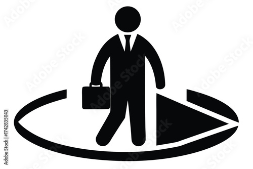 career transition vector icon silhouette