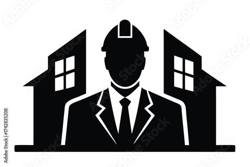 architect vector icon silhouette