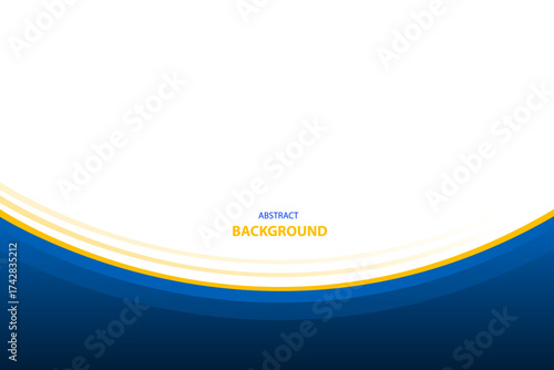 Blue and white with line yellow wave vector background for corporate concept, template, poster, brochure, website, flyer design. Vector illustration