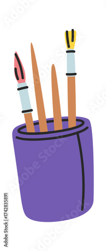 Paintbrush box container art tools