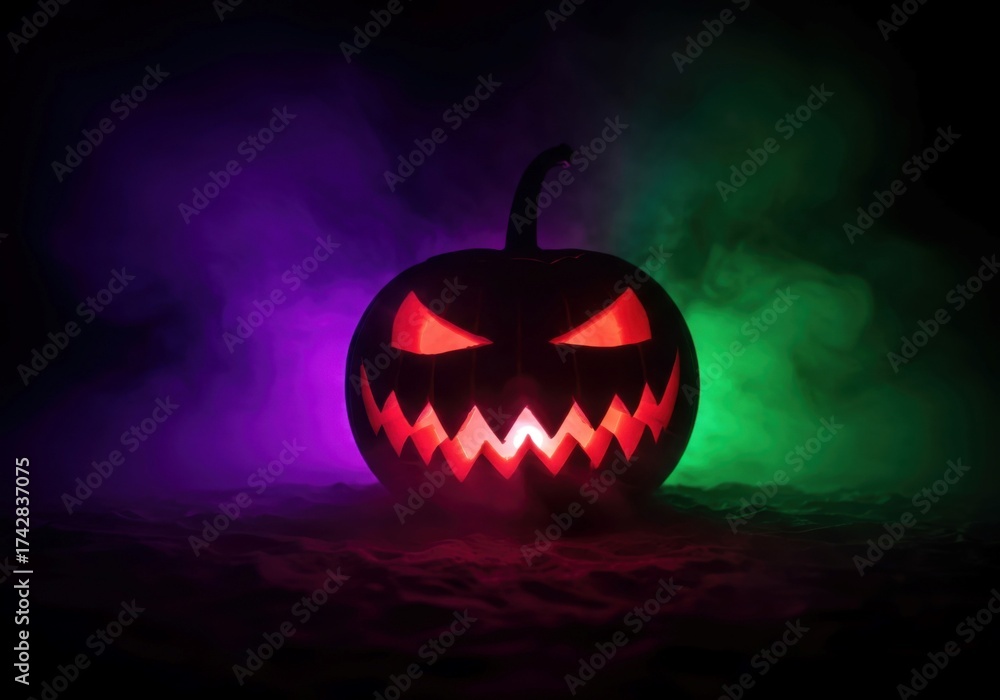 Naklejka premium Dark and atmospheric neon halloween vibe