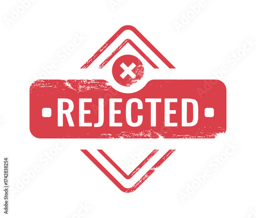 Rejected rubber grunge stamp symbol