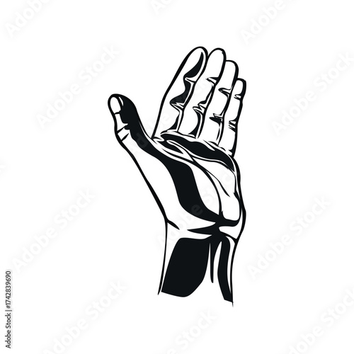 Silhouette raised fist hand clenched protest punch whiite background vol 01