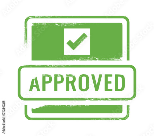 Approved stamp with check mark