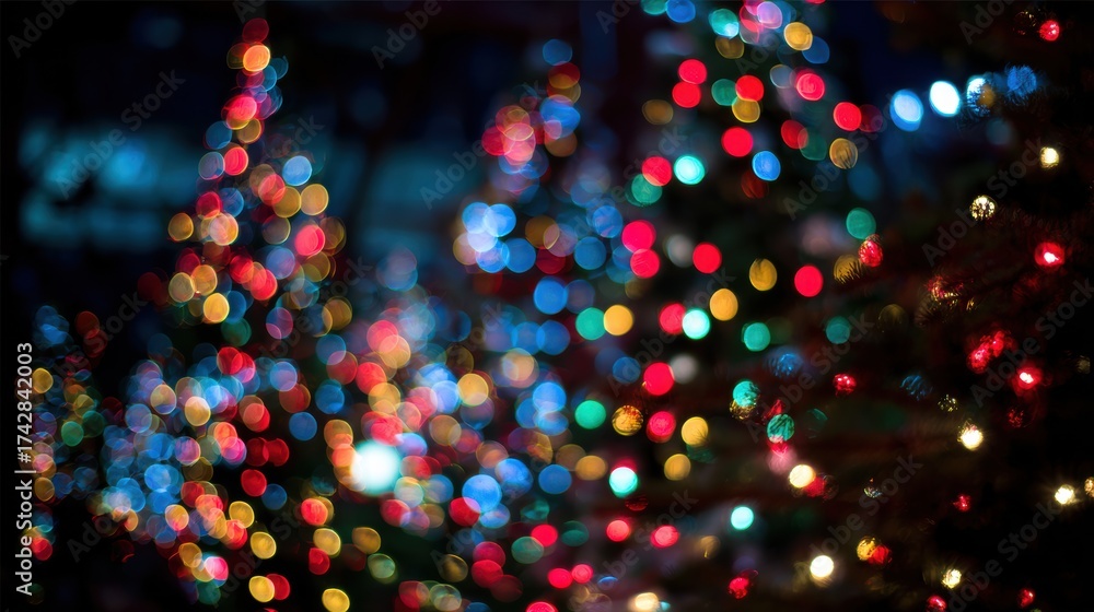 Naklejka premium Abstract blurred Christmas concert lights background festive mood.