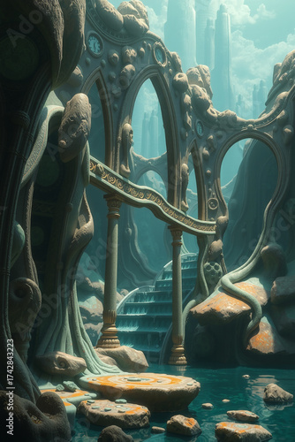 Mystical Ocean Inside Ruined Temple