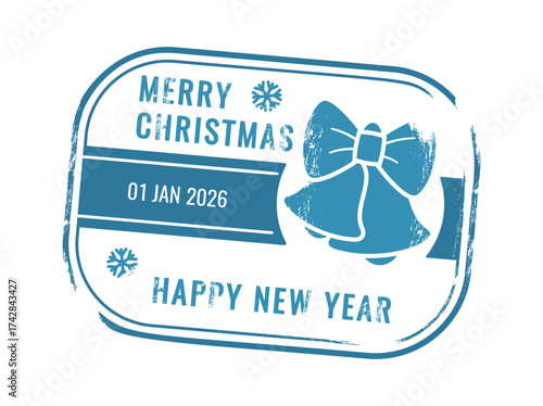 Christmas New Year postage stamp