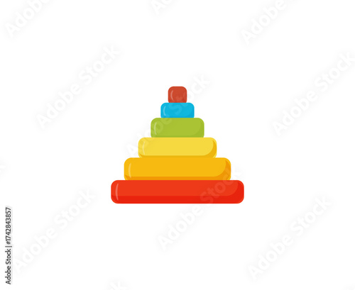 Stacking rings, pyramid toy icon. Vector illustration
