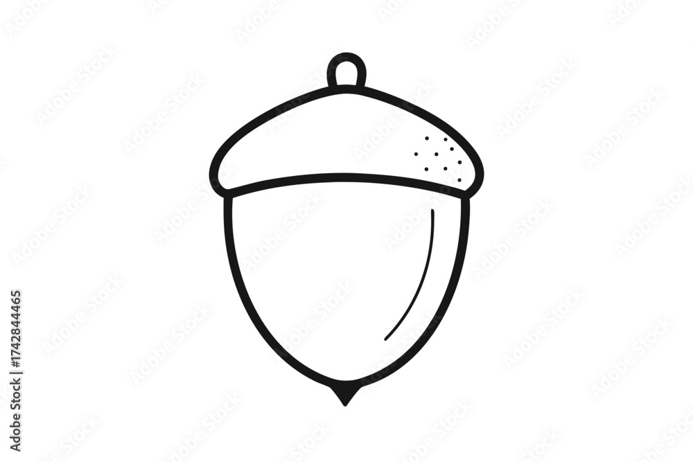 Fototapeta premium acorn line art vector, acorn black line art symbol 
