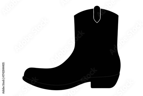 Cowboy Boot silhouette vector, cowboy black symbol
