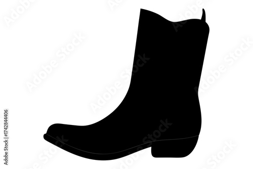 Cowboy Boot silhouette vector, cowboy black symbol
