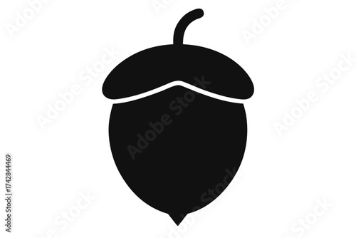 acorn silhouette vector, acorn black symbol
