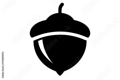 acorn silhouette vector, acorn black symbol
