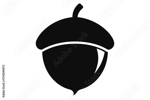 acorn silhouette vector, acorn black symbol
