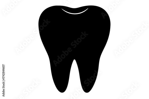 Tooth silhouette vector, Tooth  black symbol

