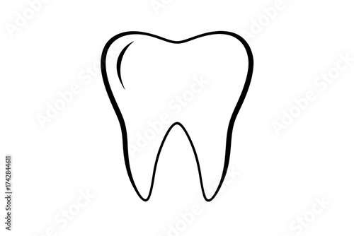 Tooth outline, tooth black line art symbol 

