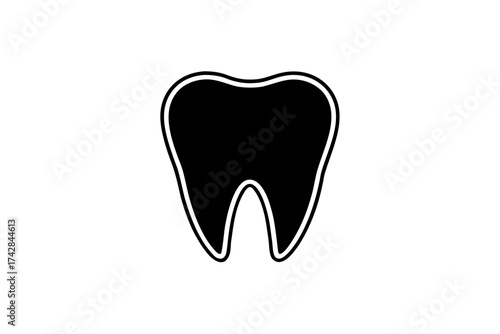 Tooth silhouette vector, Tooth  black symbol

