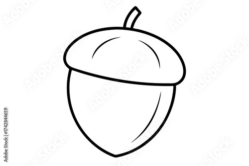 acorn line art vector, acorn black line art symbol 
