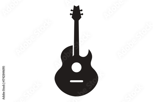 Guitar icon, Acoustic guitar silhouette  vector,  Guitar icon black symbol  