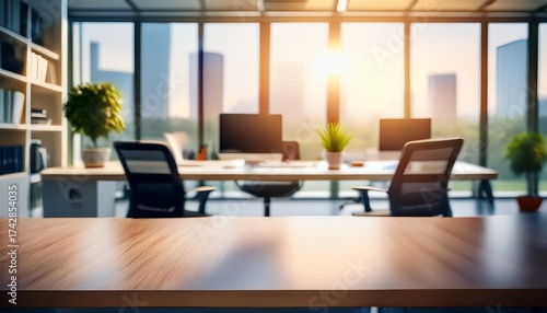 Wallpaper Mural blurred workplace office in the morning interior for business presentation background Torontodigital.ca