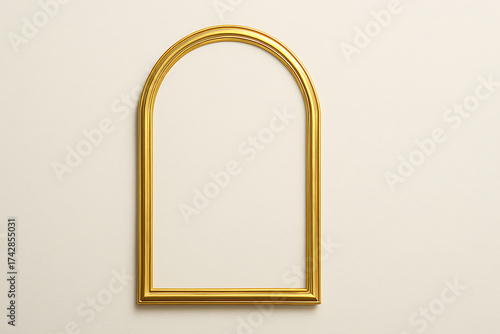 Elegant Gold Arch Frame on Neutral Background.