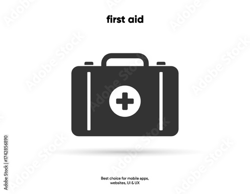 First aid icon on a white background. Health, first aid, treatment, disease, hospital, medicine icon symbol sign