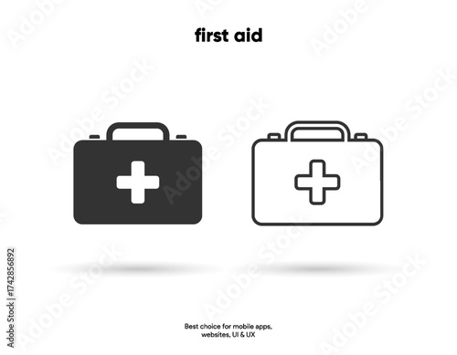 First aid icon on a white background. Health, first aid, treatment, disease, hospital, medicine icon symbol sign