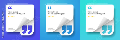 3D bubble testimonial banner, quote, infographic. Social media post template designs for quotes. Empty speech bubbles, quote bubbles and text box. Vector Illustration EPS10.