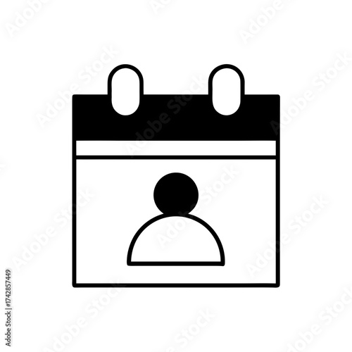 Calendar with person icon here on transparent background