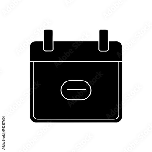 Calendar with a minus symbol on transparent background