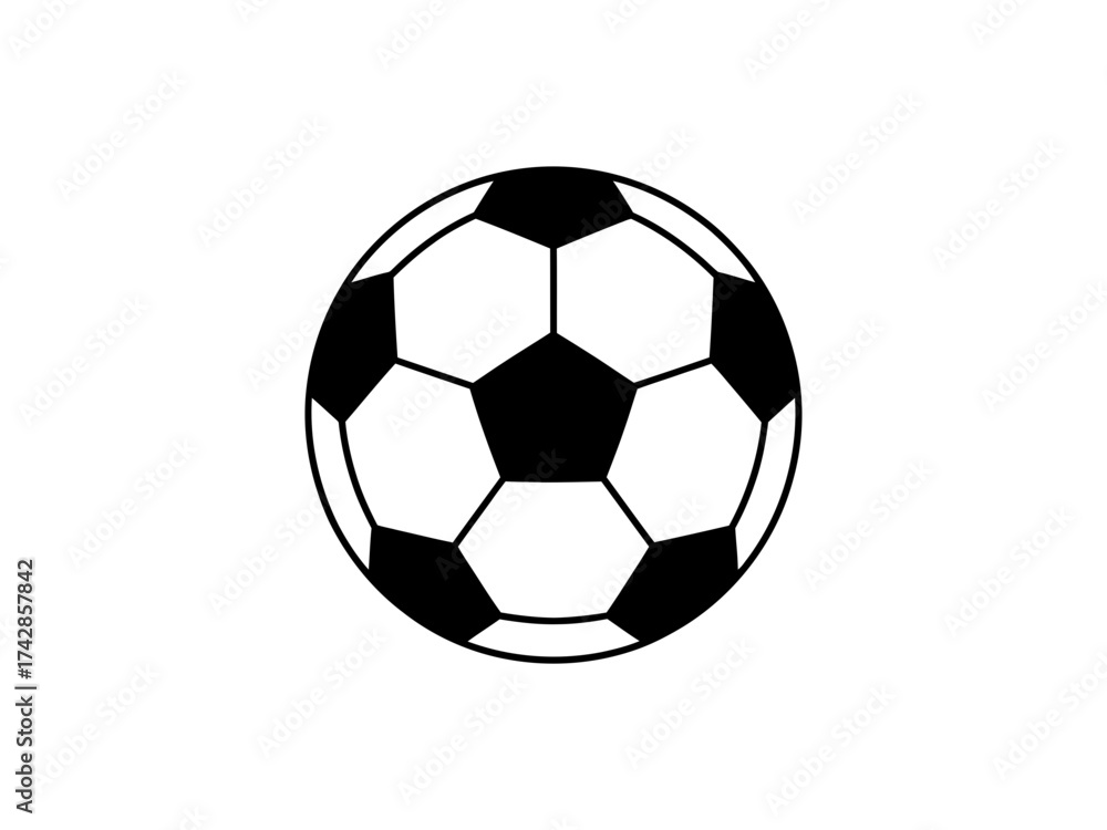 Obraz premium Vector art of black and white soccer ball for sport and recreation concept