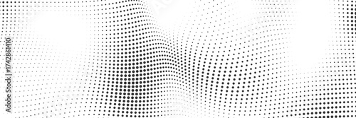 Dynamic Abstract Halftone Wave Vector Background, Modern Dotted Gradient Pattern Texture for Graphic Design, Poster, Banner, and Creative Digital Art Projects