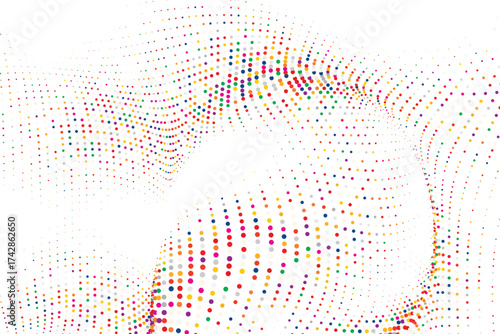 Colorful dotted halftone wave abstract background for digital artwork banner poster web header and creative presentation use in vibrant tone