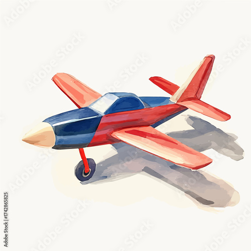 watercolor vector of Glider, isolated on a white background.